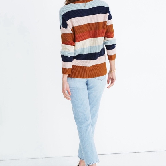 Madewell Thompson Pocket Pullover In Rainbow Stripe - Picture 13 of 13